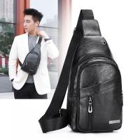 ™✜ Chest bag mens casual sports chest Messenger backpack pu new single shoulder travel