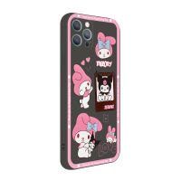 สำหรับ Samsung Galaxy S22 S21 Ultra S20 FE S10 Plus เคสโทรศัพท์น่ารักการ์ตูนเพื่อน Melody Kunomi เลนส์กล้องป้องกันกรอบสี่เหลี่ยมขอบปก