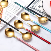 304 Mixing Round Head Korean Spoons Style Honey Gift Spoon Steel Stainless