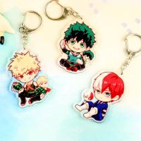 KUMAYES เครื่องประดับคอสเพลย์โปร่งใสการ์ตูนสองด้าน My Hero Academia จี้พวงกุญแจอะคริลิคพวงกุญแจ