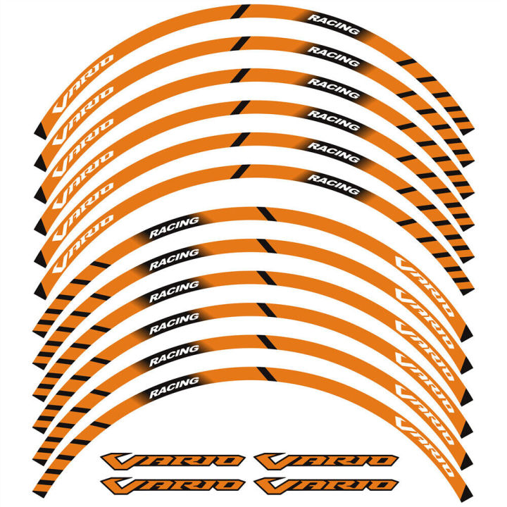 สติกเกอร์ติดอุปกรณ์แข่งรถจักรยานยนต์สติกเกอร์ลายแถบยางขอบล้อสำหรับรถ-honda-vario-vario125สติกเกอร์ขอบ-vario160-vario150-vario150-14-14
