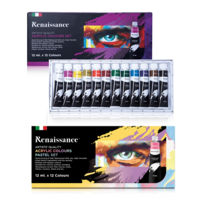 สีอะคริลิค Renaissance ชุด 12 สี 12มล/หลอด