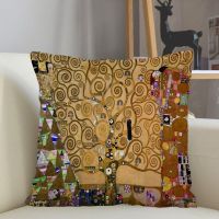 (All stock) Music New Gold Artist Gustav Klimt Painting 45x45CM Cushion Pillow Case Support free customization. Double sided printing design for pillows)