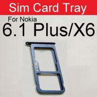 ที่ใส่ถาดไมโครซิมการ์ดสำหรับ Nokia 6 6.1 X6 7.2บวก6.1 Ta-1016 Ta-1043 Ta-1045ชิ้นส่วนช่องเสียบบัตรตัวอ่าน Sd