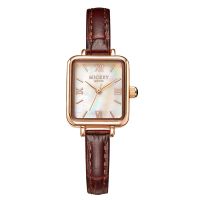 【In Stock】❤ Disney Ladies Watch Womens Niche Light Luxury Retro Square Lola Small Brown Watch 520 Gift for Girlfriend