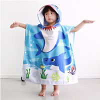 Infant Bathrobe Baby Bath Towel Robe Cartoon Child Kid Hooded Cloak Cotton Boy Girl Beach Robe Shark Cape Newborn Wrap Blanket