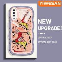 YIWESAN เคส A30s ปลอกสำหรับ Samsung กาแลคซี A50s ลายเครยอนชินจัง,เคสมือถือกันกระแทกแบบใสนิ่มขอบครีมเคสโปร่งใสลายกล้องถ่ายรูปสร้างสรรค์เรียบง่ายฝาครอบป้องกันอ่อนโยน