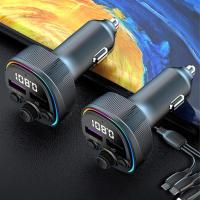 Car Fast Charger 3.1A 66W Quick Charge FM Transmitter Wireless Car Phone Charger Blue Tooth MP3 Music AUX Player Handsfree unusual