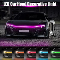 OKEEN 1pc Led Car Hood Daytime Running Light Strip Waterproof Flexible LED Auto Decorative Atmosphere Lamp Ambient Backlight 12V