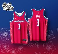 พ่อมดวอชิงตัน BEAL PINK HG JERSEY Basket ระเหิดเต็มรูปแบบปรับแต่งชื่อและหมายเลข