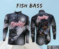 เสื้อตกปลา JK Thailand เสื้อกันยูวี ลาย FISH BASS ป้องกันรังสี UV 80% แห้งเร็ว