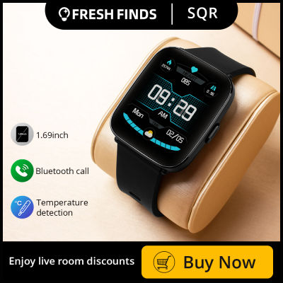 SQR New Buletooth Call Watch Temperature Smartwatch Women Men IP67 Waterproof 1.69 Inch Full Touch Screen For IOS Android