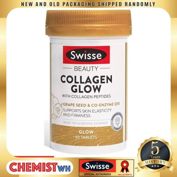 100 AUTHENTIC SWISSE Beauty Collagen Glow with Collagen Peptides (60 ...
