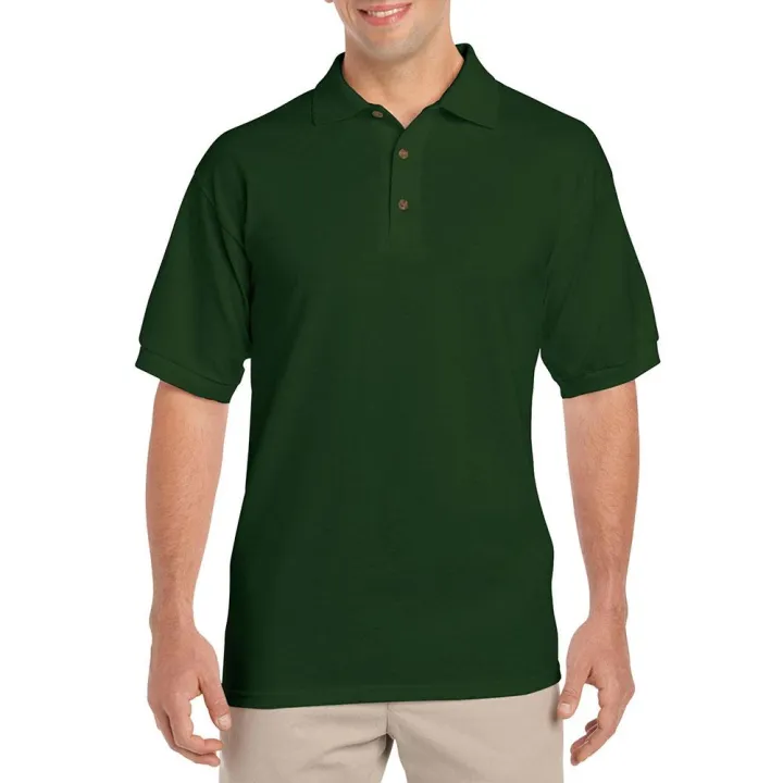 Gildan 83800 Premium Cotton Double, Forest Green Rugby Shirt