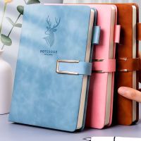 ☜❦ 360 Sheets Business Notebook Buckle Notebook Multi Color Thickened A5 Leather Notebook Stationery Supplies