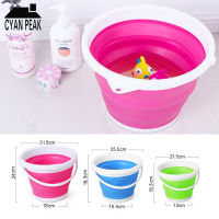 Outdoor Folding Travel Bath Bucket Silicone Foldable Buckets Kitchen Storage Multifunction Portable Fishing Camp Car Wash Tubs