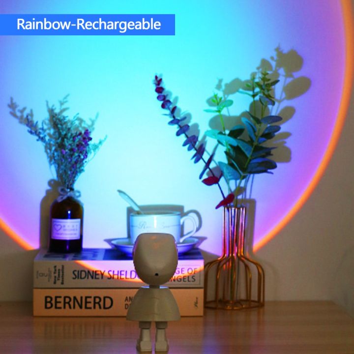 battery-astronaut-robot-rainbow-projection-sun-lamp-table-night-light-sunset-lamp-infinite-dimming-bedroom-atmosphere-light-night-lights