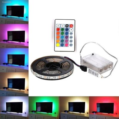 ㍿❀✤ RGB LED Strip DC 5V With Battery Box TV Background Flex Light Waterproof Flexible LED Tape for Home Decoration 0.5m 1m 2m