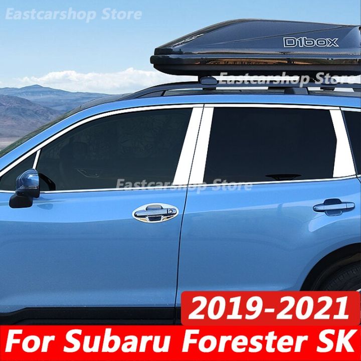 สำหรับ-subaru-forester-sk-2021-2020-2019รถสแตนเลสกลางคอลัมน์ของตกแต่งขอบหน้าต่าง-b-c-สติกเกอร์โครเมี่ยมเสา