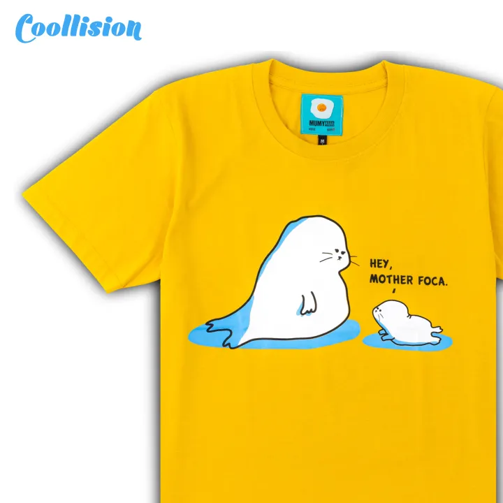 coollision-น้องอุ๋งงงๆ-เสื้อยืดสกรีนลาย-แมวน้ำแม่ลูก-เสื้อสกรีน-เสื้อลายสัตว์-unisex