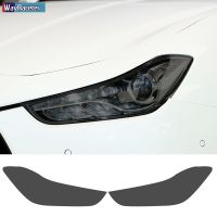 2 Pcs Car Headlight Protective Film Front Light Transparent Smoked Black TPU Sticker For Maserati Ghibli 2014-On 2021 Accessorie