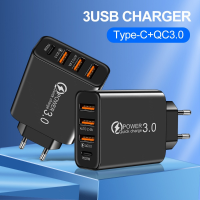 3USB + TYPE-C Multi Port Charger PD อเมริกันยุโรปอะแดปเตอร์4-พอร์ตชาร์จหัว