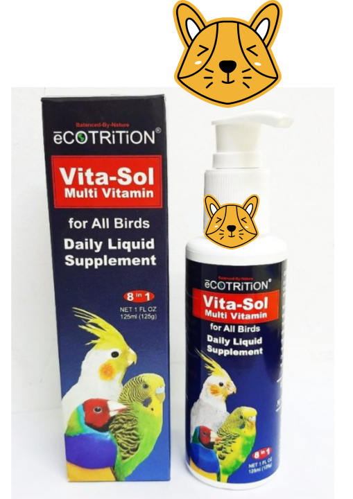 Ecotrition Vita Sol Daily Multivitamin Supplement 125ml for ALL Birds ...