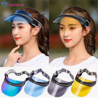 กีฬากลางแจ้ง Sun Visor หมวกฤดูร้อน Anti-UV Letter เย็บปักถักร้อยยืดหยุ่น Sweatband ที่ว่างเปล่าหมวกบังแดด【cod】