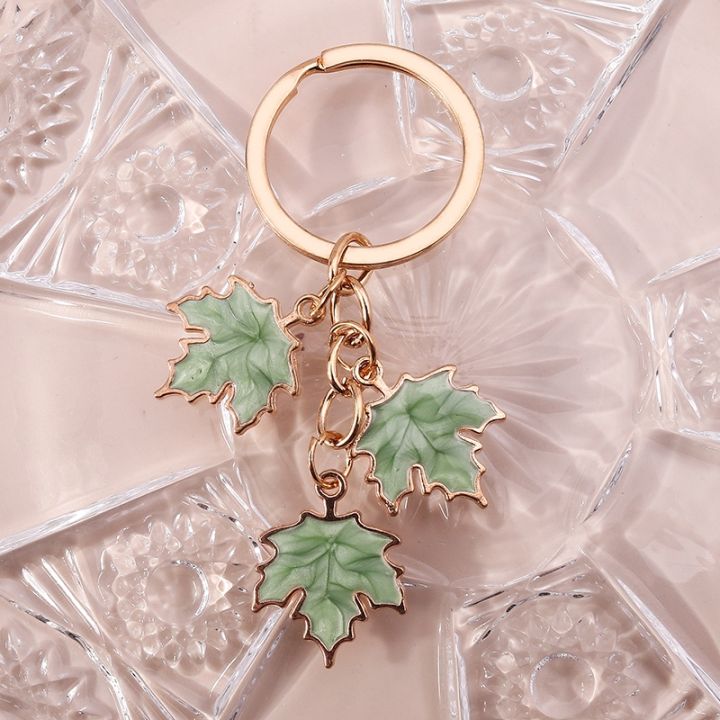 new-fashion-maple-leaf-keychain-enamel-plant-key-rings-for-women-men-handbag-pendants-diy-jewelry-crafts-accessories