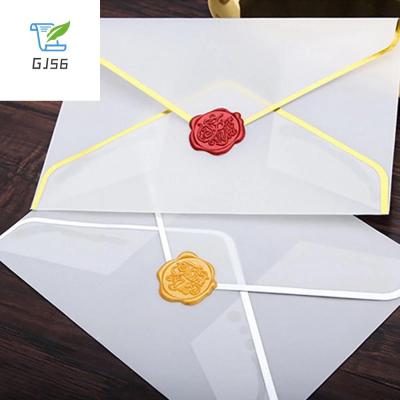 GJ56สำหรับบรรจุบัตรของขวัญ17.512.5ซม. ซองจดหมายเชิญจดหมายแต่งงานโปร่งใสซองกระดาษซองกระดาษกระดาษกรดซัลฟูริกปั๊มร้อนกระดาษซองจดหมาย