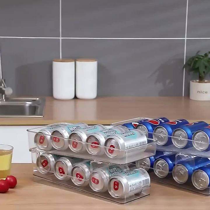 Refrigerator Organizer Bins Soda Can Beverage Bottle Holder Fridge