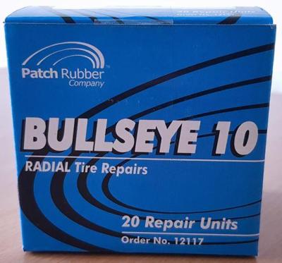 ยี่ห้อ Bullseye 10 (1 กล่อง 20 ชิ้น)........................แผ่นปะยางเรเดียล สินค้าอเมริกา แผ่นปะยางรถบรรทุก