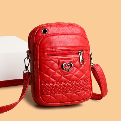 2023 Street Trend Ladies New Mobile Phone Bag Pu Soft Leather Backpack Bag Outdoor Mini Shoulder Bag 2023