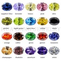 Cubic Zirconia Stone Multicolor Oval Shape Brilliant Cut Loose CZ Stones Synthetic Gems Beads For Jewelry 2x3 13x18mm AAAAA