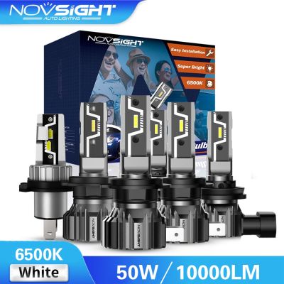 Novsight N57 2Pcs หลอดไฟ LED ไฟหน้ารถยนต์ โคมไฟสว่างพิเศษ H4 H11 9005 HB3 10000LM Headlamp ไฟตัดหมอกสีขาว 6500K