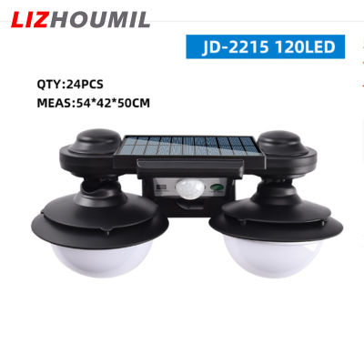 LIZHOUMIL โคมไฟติดผนังไฟแสงอาทิตย์แอลอีดีกลางแจ้ง50W 3.6V พร้อมรีโมทคอนโทรลสำหรับตกแต่งสวนลานสนามหญ้าทางเดินระเบียง