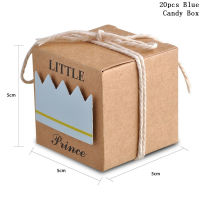 WEIGAO 2040pcs Kraft Paper Candy Box Bags Baby Shower Boy Gifts For Guests Little PrincePrincess Crown Happy Birthday Present