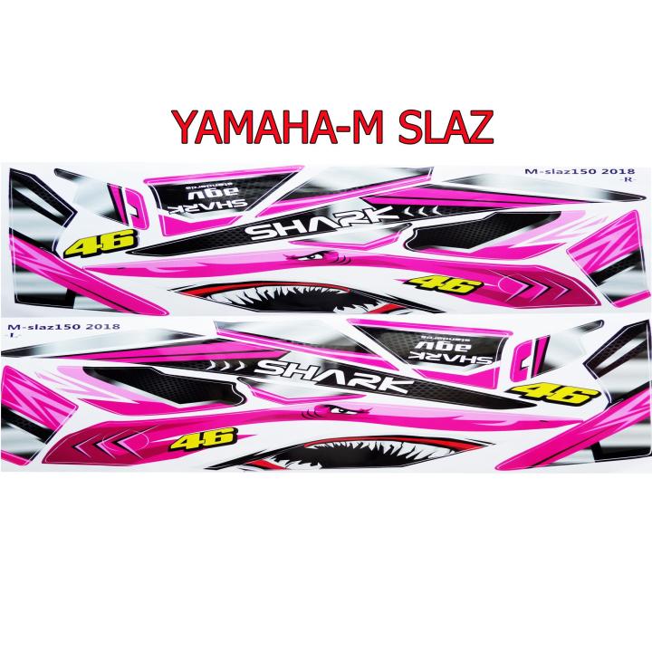 สติ๊กเกอร์ติดรถมอเตอร์ไซด์ลายแต่งการ์ตูน-สำหรับ-yamaha-m-slaz-สีชมพู