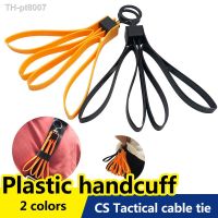 卐❆№  1Pcs/Lot  Nylon Cable Tie CS Outdoor Plastic Police Handcuffs Double Flex Cuff Disposable Handcuffs zip tie Orange Yellow Black