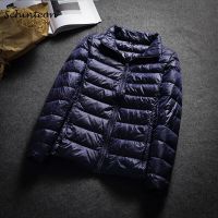 ZZOOI Schinteon Ultra White Duck Down Jacket Spring Autumn Warm Slim Zipper Women Fashion Light Down Coat 13 Colors S-7XL