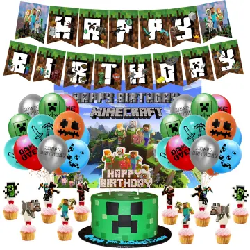 FREE Minecraft Banner & Toppers - Baby Shower Ideas - Themes  Minecraft  banners, Minecraft birthday party, Minecraft birthday