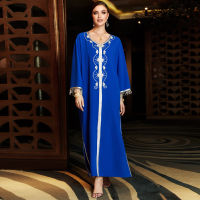 Eid Ramadan มุสลิมปาร์ตี้ชุดราตรี Maxi ไข่มุกพู่ Abaya ตุรกีดูไบ Kaftan Marocain Robe อิสลาม Jalabiya ผู้หญิง Caftan