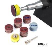 100Pcs 1inch Sanding Disc Loop Pad 1/8inch Shank Abrasives Hook Backer SandPaper Mixed Set