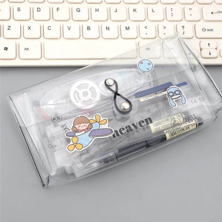 cc-fashion-transparent-kawaii-korean-stationery-school-office-organization-storage-supplies