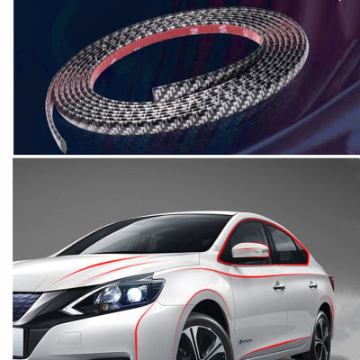 Black carbon fiber Bumper guard Soft PVC Chrome DIY Moulding Line Car Decorating Line Trim Strip