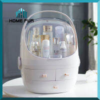 Home Fur กล่องเก็บเครื่องสำอาง มีลิ้นชักในตัว พร้อมฝาครอบใส กล่องใส่เครื่องสำอาง กล่องเก็บเครื่องสำอาง