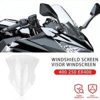 สปอยเลอร์กระจกบังลม EX400สำหรับ Ninja 250กระจกบังลมที่เบนทางลมลมสีดำใส400 250 2018 2019 2020