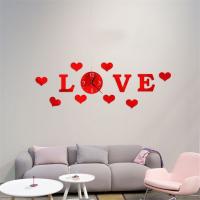 ZZOOI 3D DIY Decoration LOVE Stereo Creative Acrylic Clock Living Room Mirror Wall Sticker Alphabet English letters Home Decoration