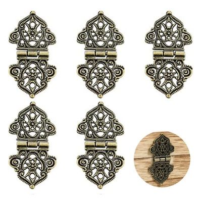 【CC】 5Pcs Antique Hinges Engraving Design Jewelry Hardware Metal for Cases