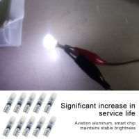 10ชิ้น T5 LED รถยนต์หลอดไฟ Led ไม่มีขั้วโคมไฟแดชบอร์ด2-3014 SMD ประตูป้ายทะเบียนแสงสีขาว12V DC